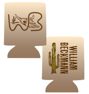 Tan William Beckmann cactus/WB skull koozie