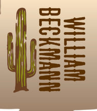 Load image into Gallery viewer, Tan William Beckmann cactus/WB skull koozie