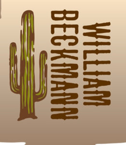 Tan William Beckmann cactus/WB skull koozie