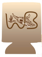 Load image into Gallery viewer, Tan William Beckmann cactus/WB skull koozie
